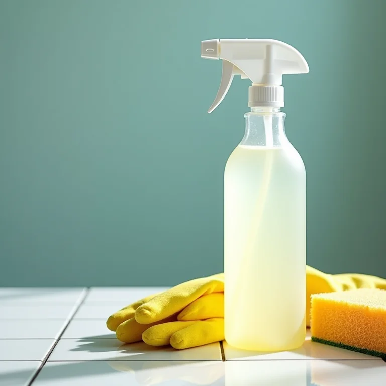 Água sanitária para limpar rejuntes encardidos