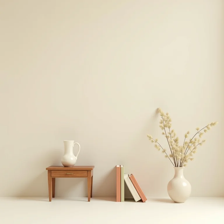 Ambiente vintage com poucos objetos e espaço para respirar