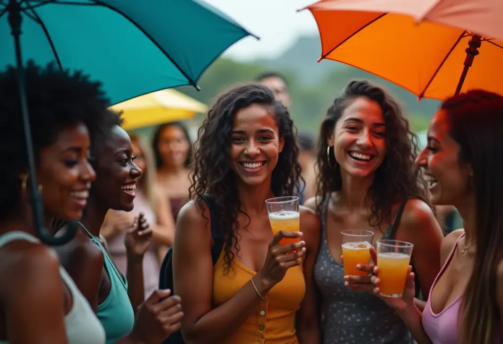 Natal com chuva? 7 passeios imperdíveis para dias nublados no RN Amigos se divertindo em Natal durante a chuva