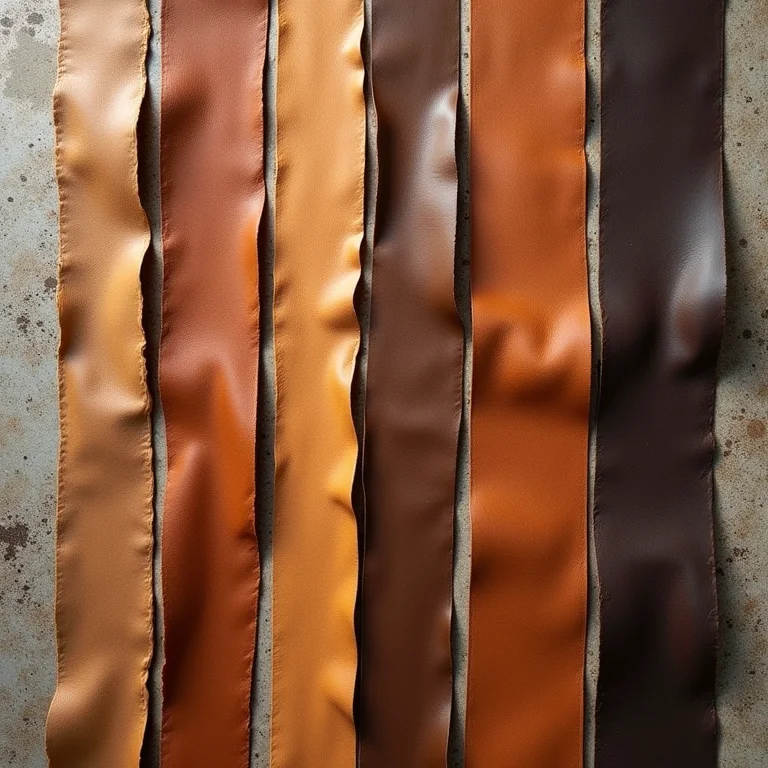 Amostras de diferentes tipos de couro