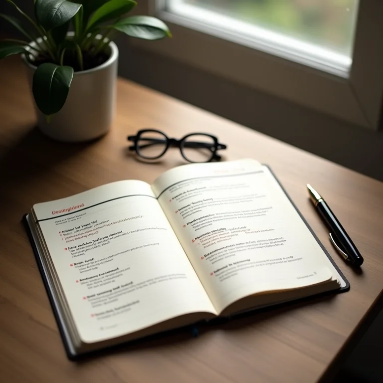 Análise de descrições de vagas com caderno e caneta