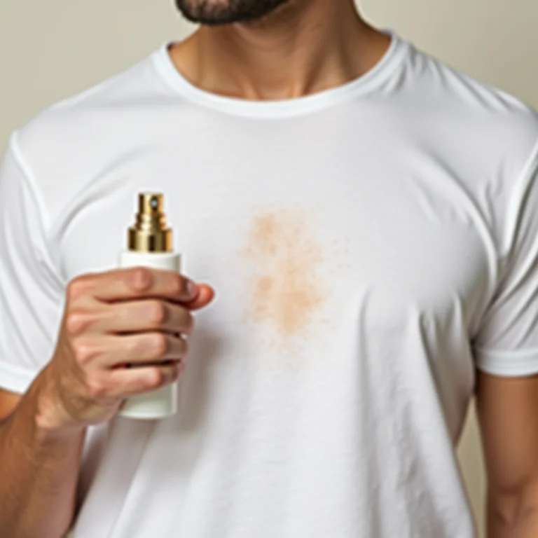 Aplicando spray impermeabilizante em camiseta branca