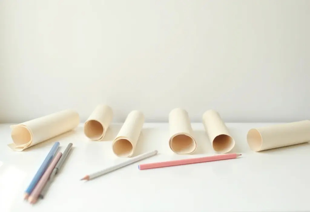 Artesanato criativo: porta-lápis de rolo de papel decorados
