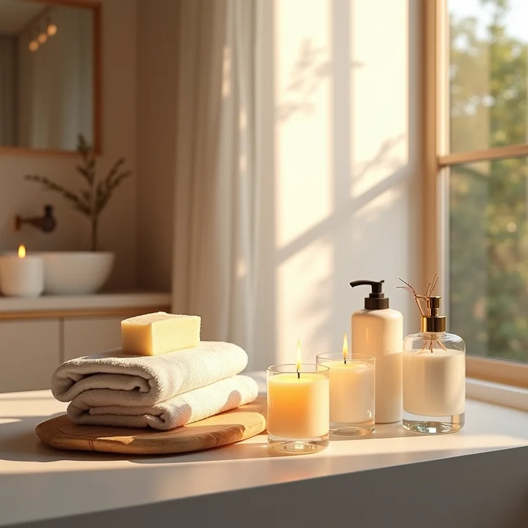 Banheiro transformado em um spa pessoal