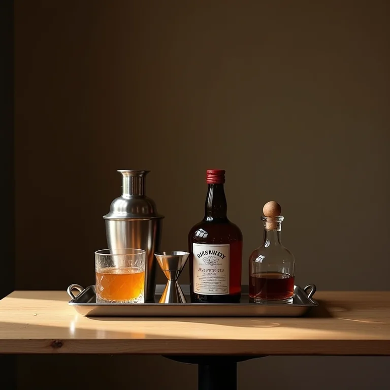 Barzinho compacto com itens essenciais