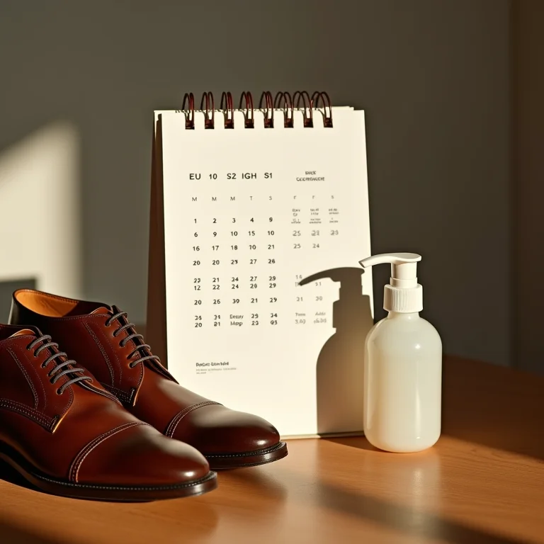 Calendário marcando a frequência da limpeza de couro.