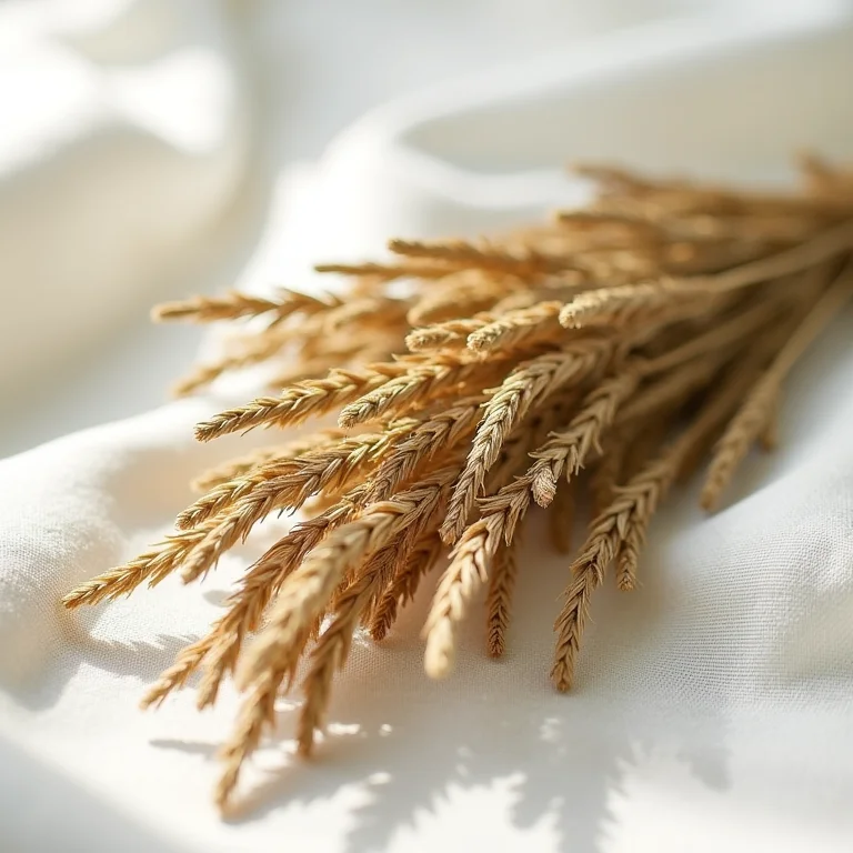 Close-up da erva cavalinha seca, destacando sua textura.