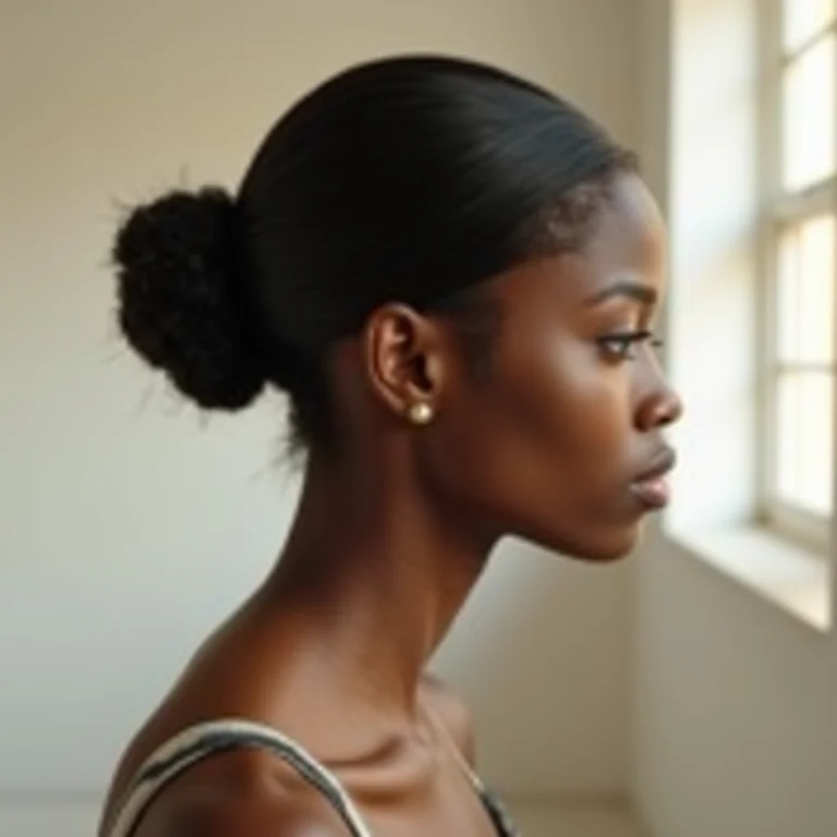 Coque baixo elegante em cabelo médio