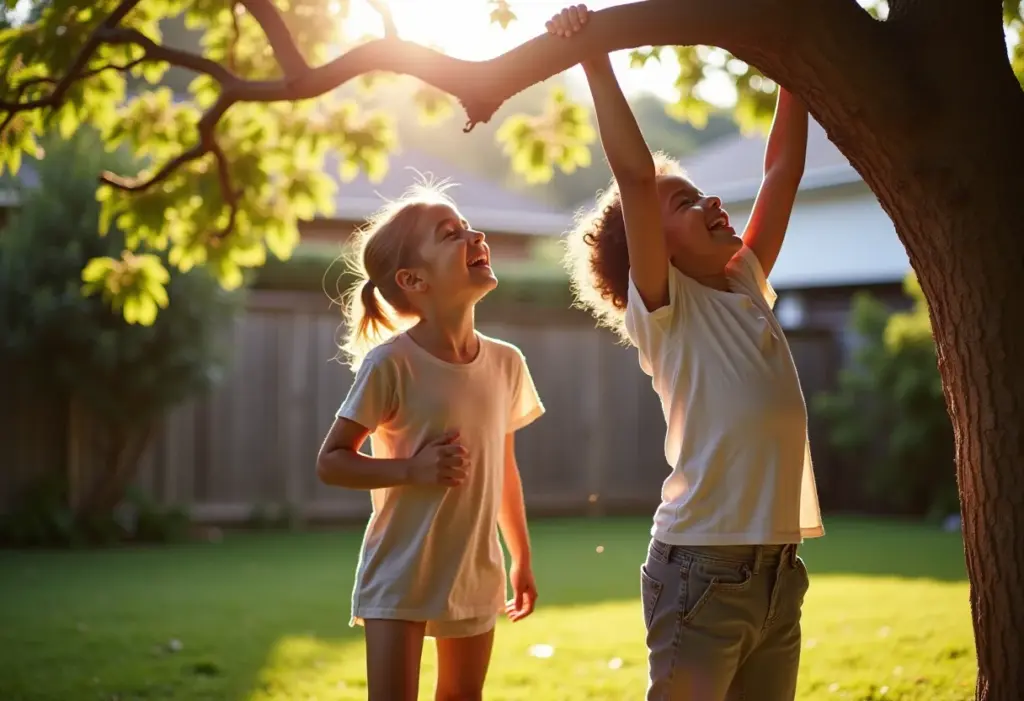Brincadeiras ao ar livre: 7 ideias incríveis para sair do tédio Crianças brincando ao ar livre em um dia ensolarado.