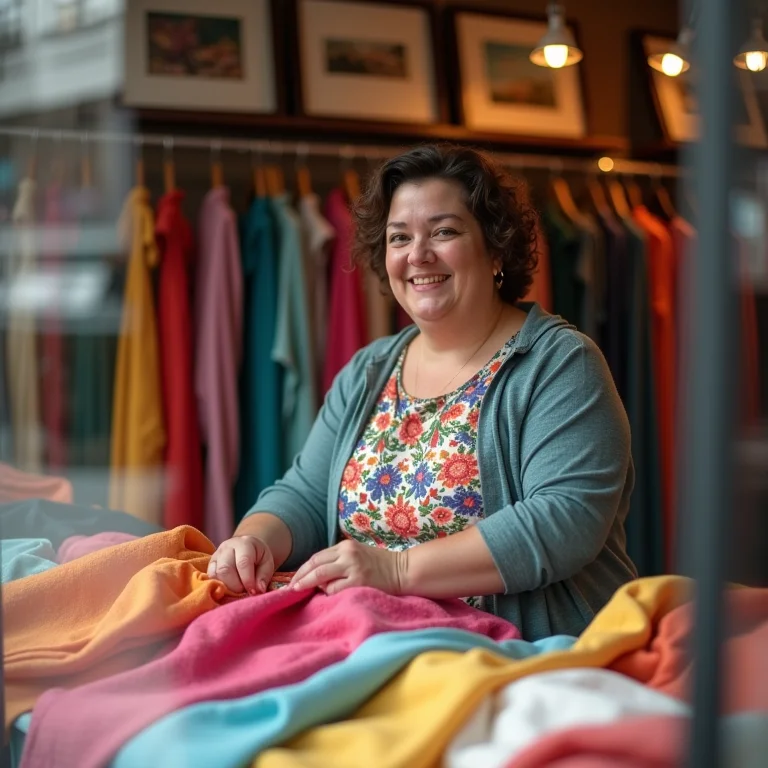 Decoração com tecido para vitrine