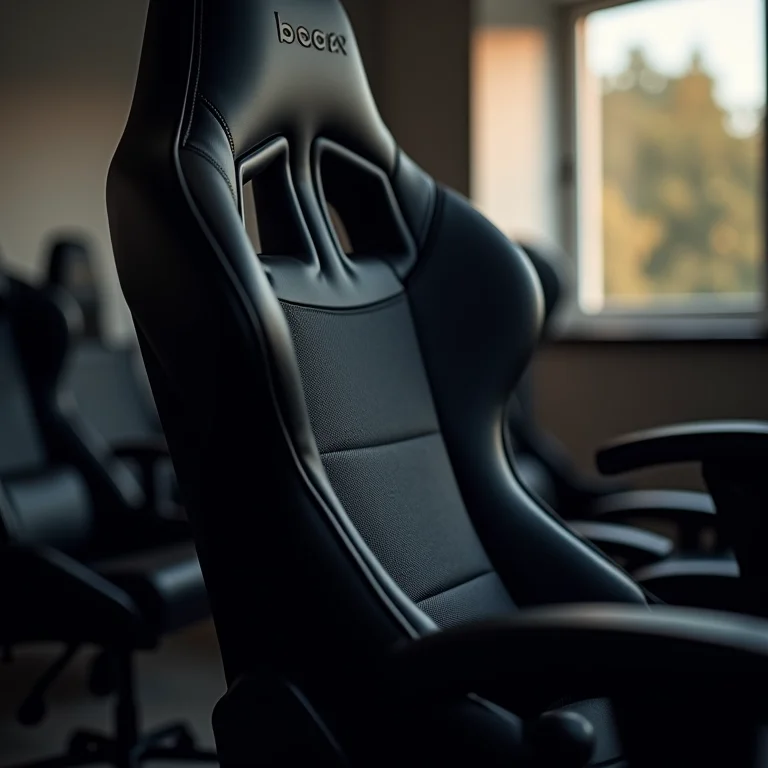 Detalhe do suporte lombar de uma cadeira gamer