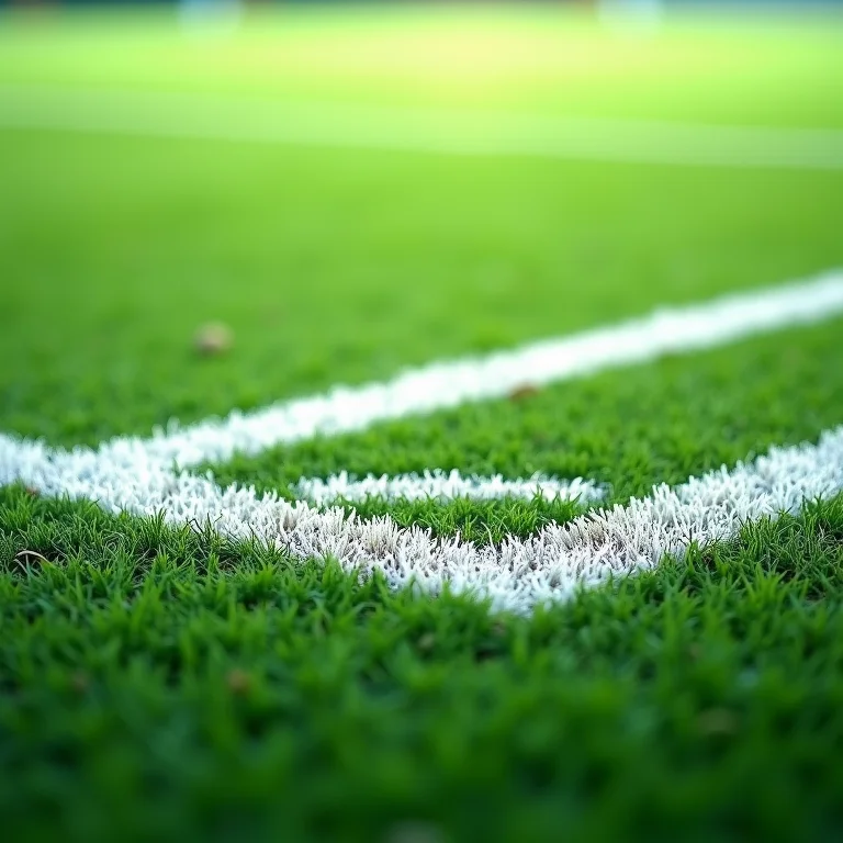 Detalhes do campo de futebol de cegos.