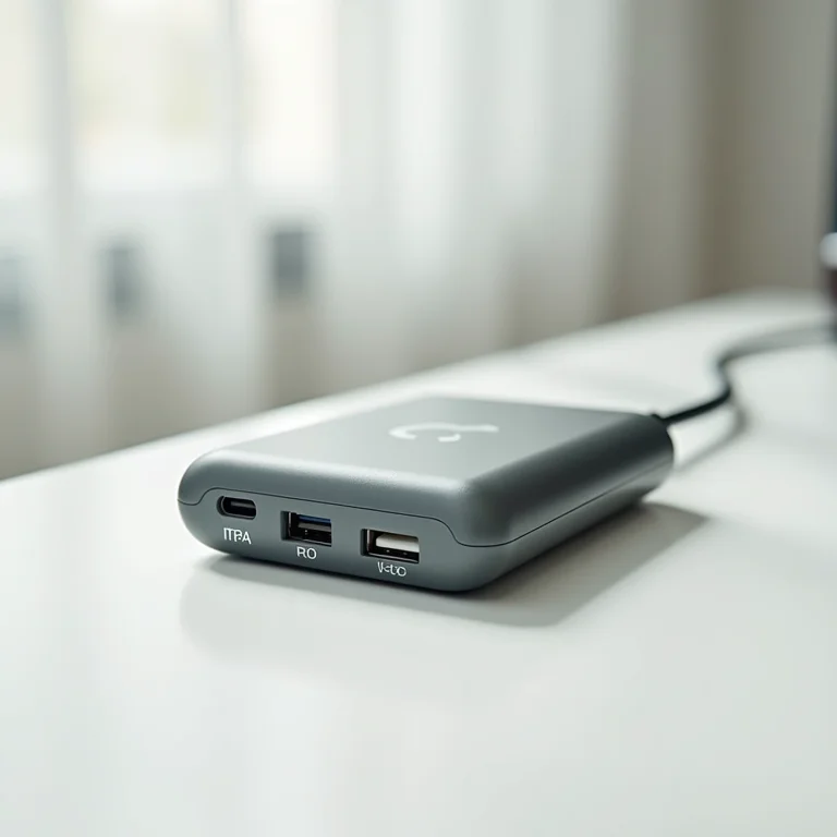 Diferentes portas de carregamento em um carregador portátil.