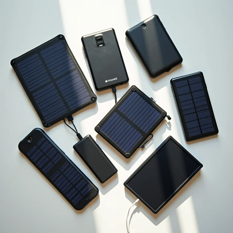 Diferentes tipos de painéis solares para carregadores portáteis