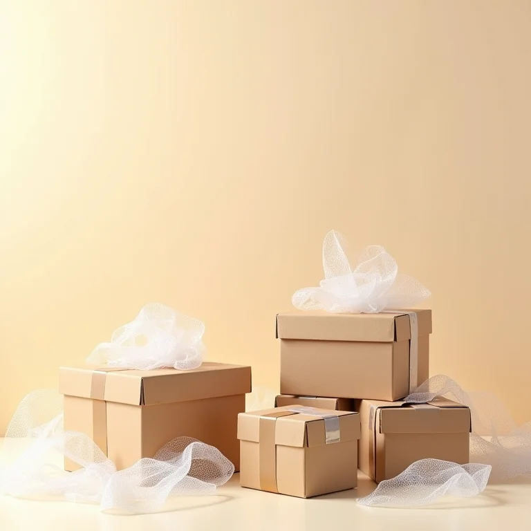 Embalagens variadas com plástico bolha.