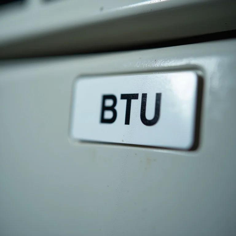 Etiqueta de classificação BTU de um ar condicionado.