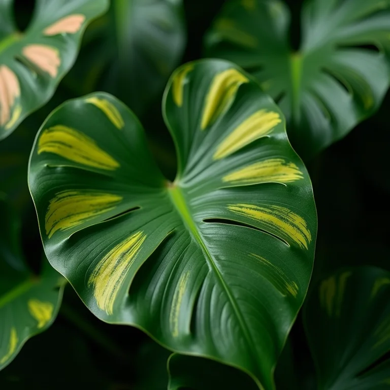 Folhas de Aglaonema com padrões únicos