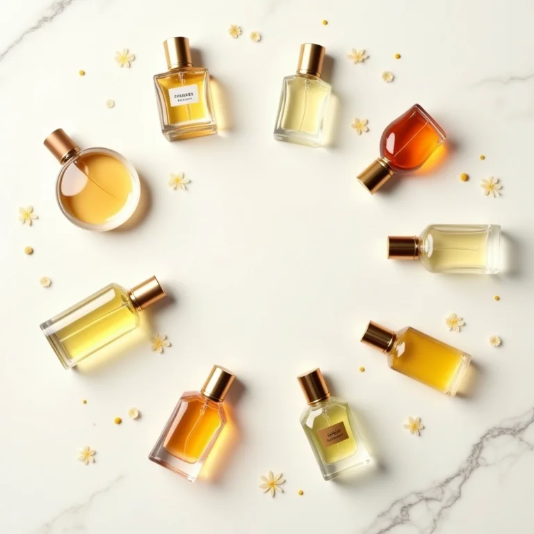 Frascos de perfume com diferentes tipos de fragrância