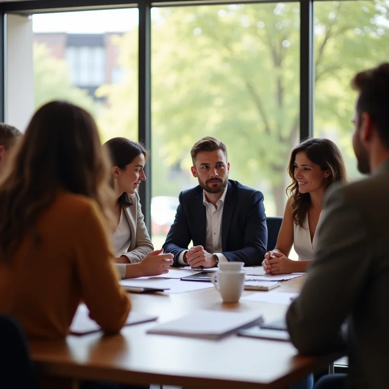 Funcionários diversos participando de treinamento de sensibilização.