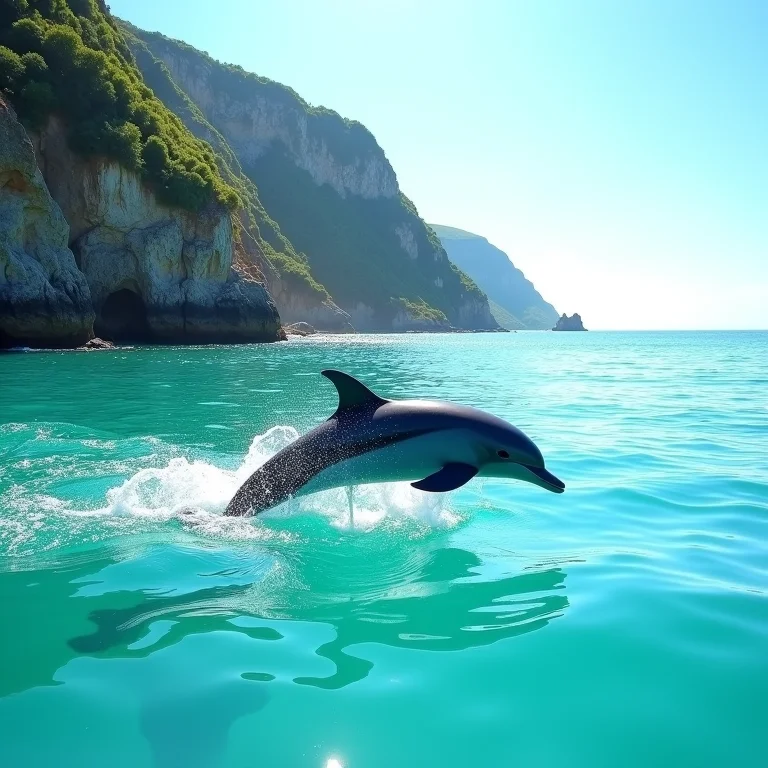 Golfinhos saltando na Praia do Madeiro em Pipa