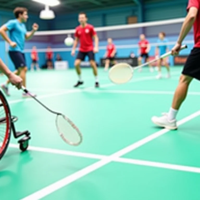 Ilustração das classes de deficiência no badminton paralímpico.