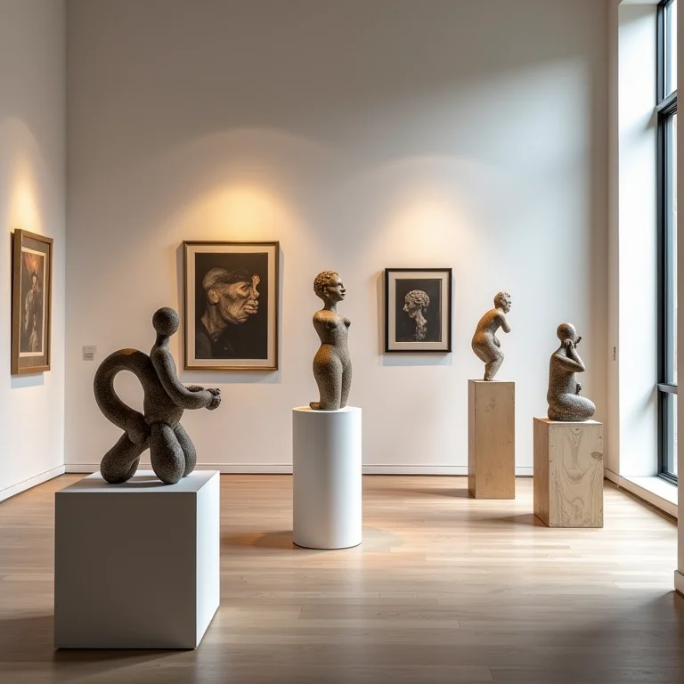 Instalação de arte moderna em galeria