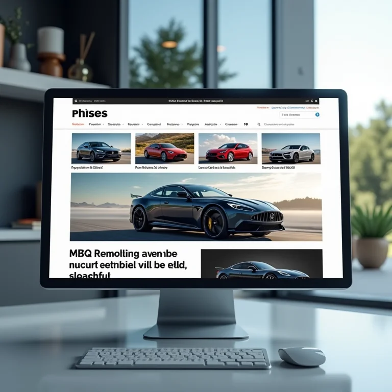 Interface de site de notícias automotivas.