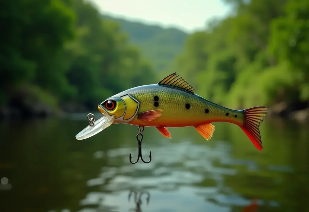 Isca artificial realista para pesca de traíra em rio verde