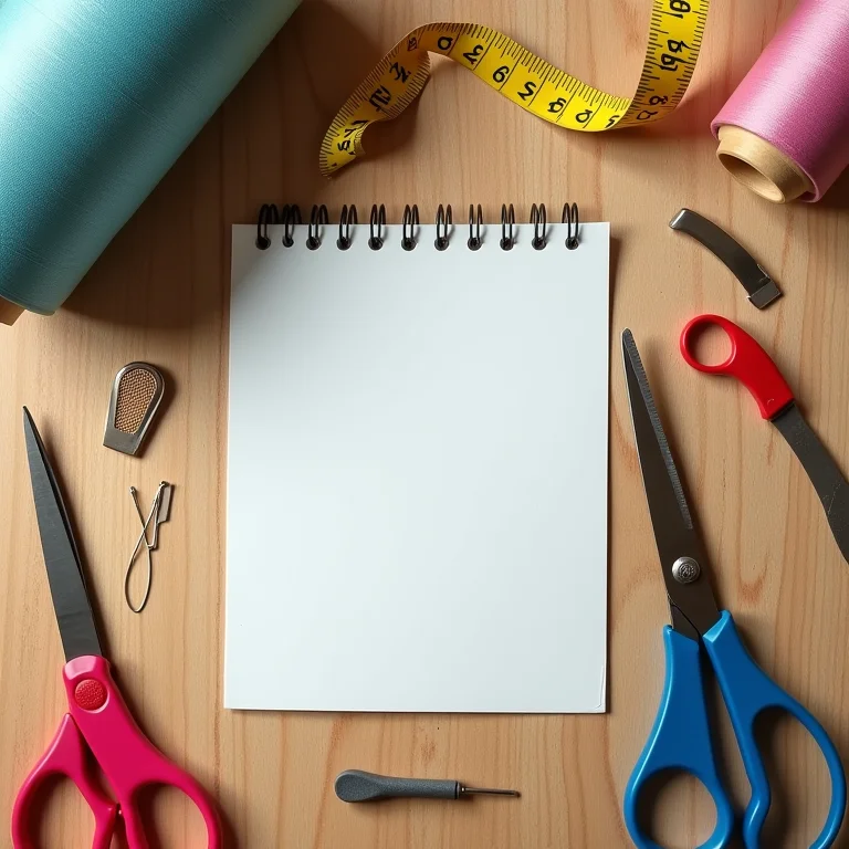 Kit de costura com tesoura, fita métrica, alfinetes e abridor de costura