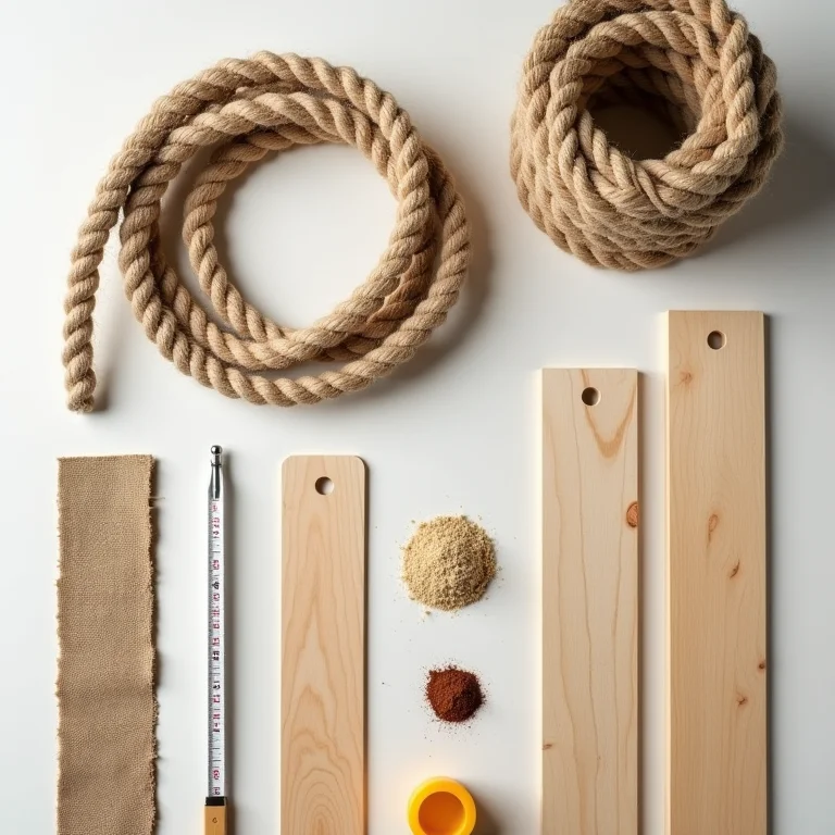 Lista de materiais para construir uma prateleira de corda e madeira