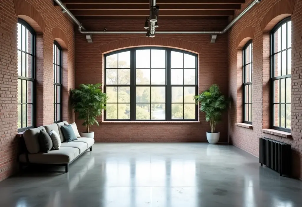 Decoração estilo industrial: 7 truques para um visual incrível e barato Loft industrial com paredes de tijolo à vista e decoração minimalista