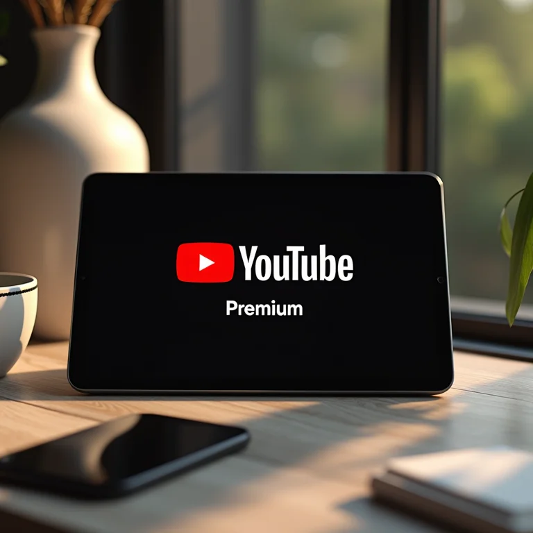 Logo do YouTube Premium em um tablet