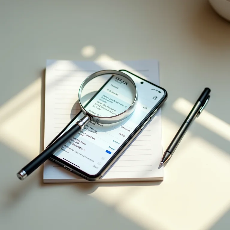 Lupa analisando anúncio da OLX.