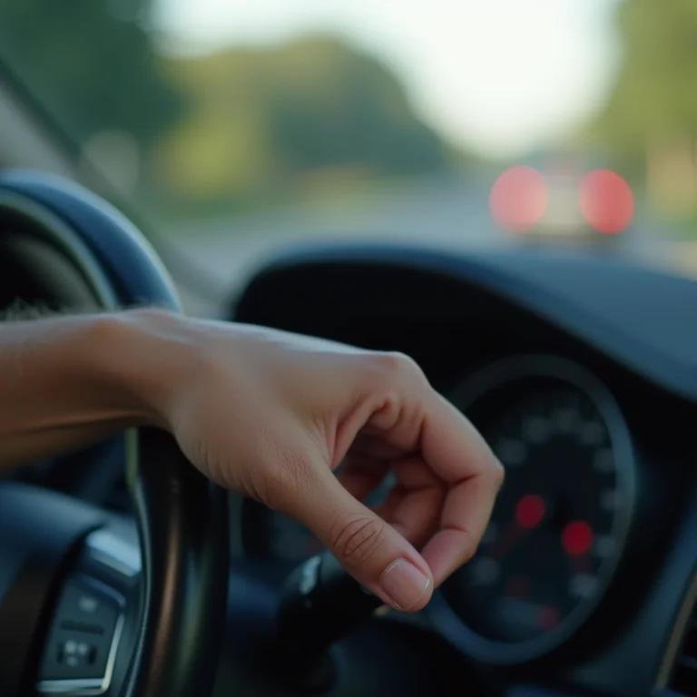 Mão confirmando e enviando um reporte de acidente no Waze.