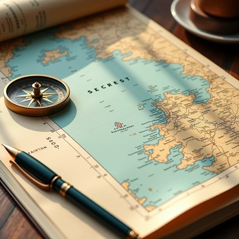 Mapa com a localização de praias secretas em Boa Vista.