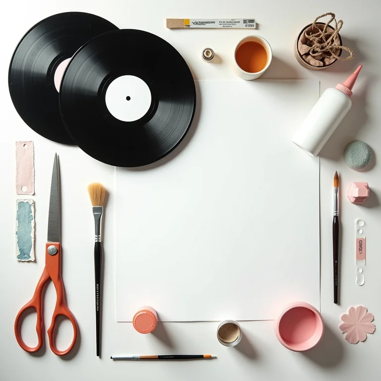 Materiais para criar decoração com discos de vinil