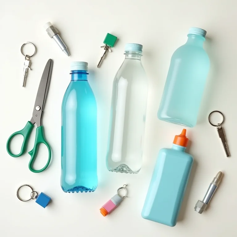 Materiais para criar porta-chaves de garrafa PET