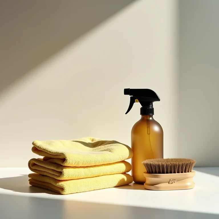 Materiais para limpeza de couro.