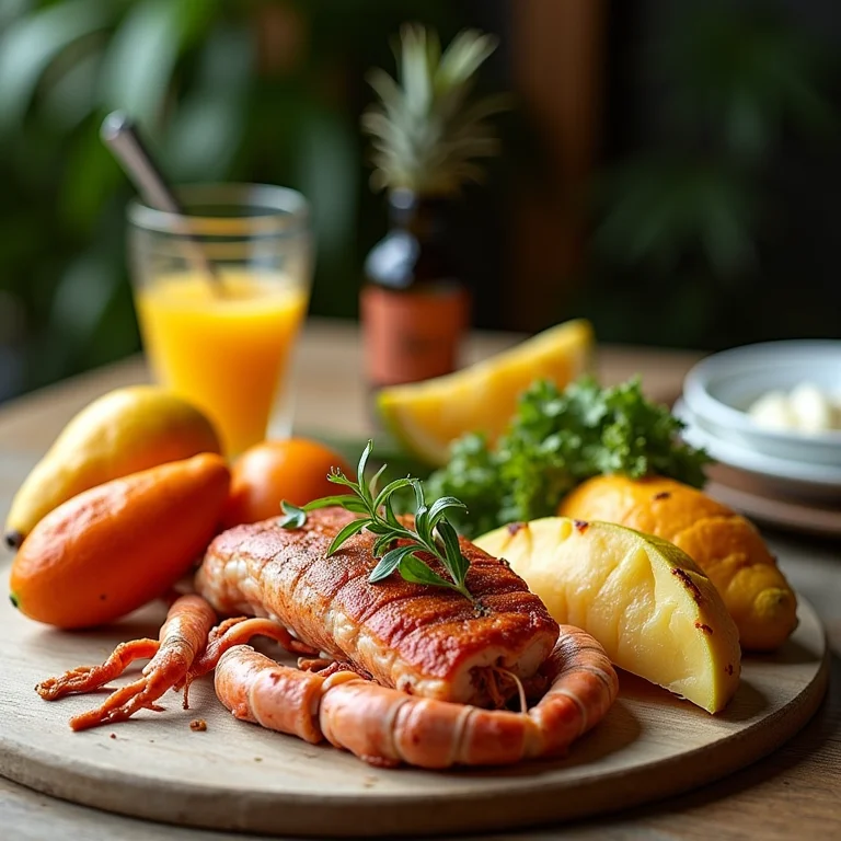 Mesa com culinária local de Natal