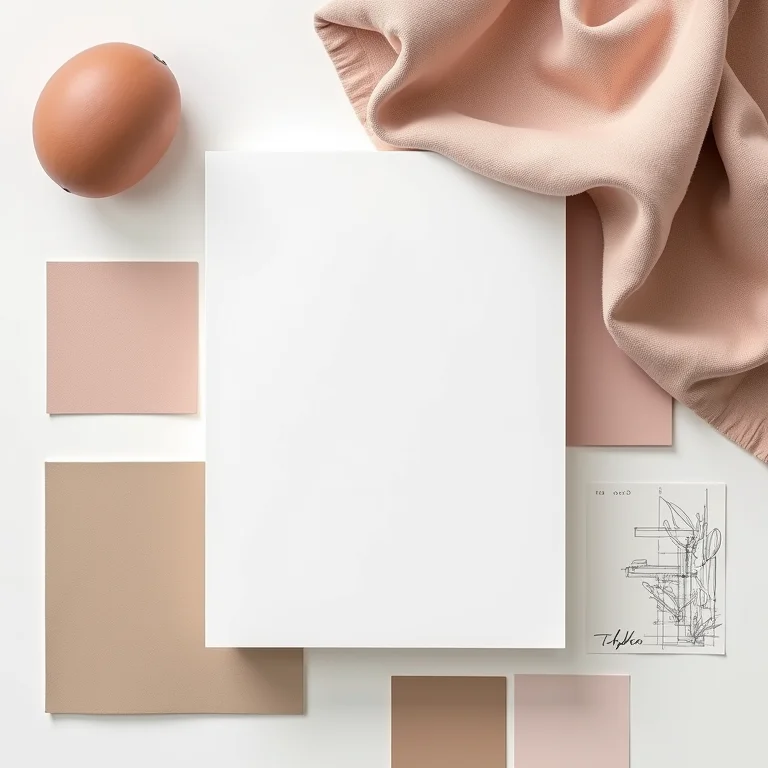 Mood board com amostras de materiais e cores para definir o estilo da cozinha