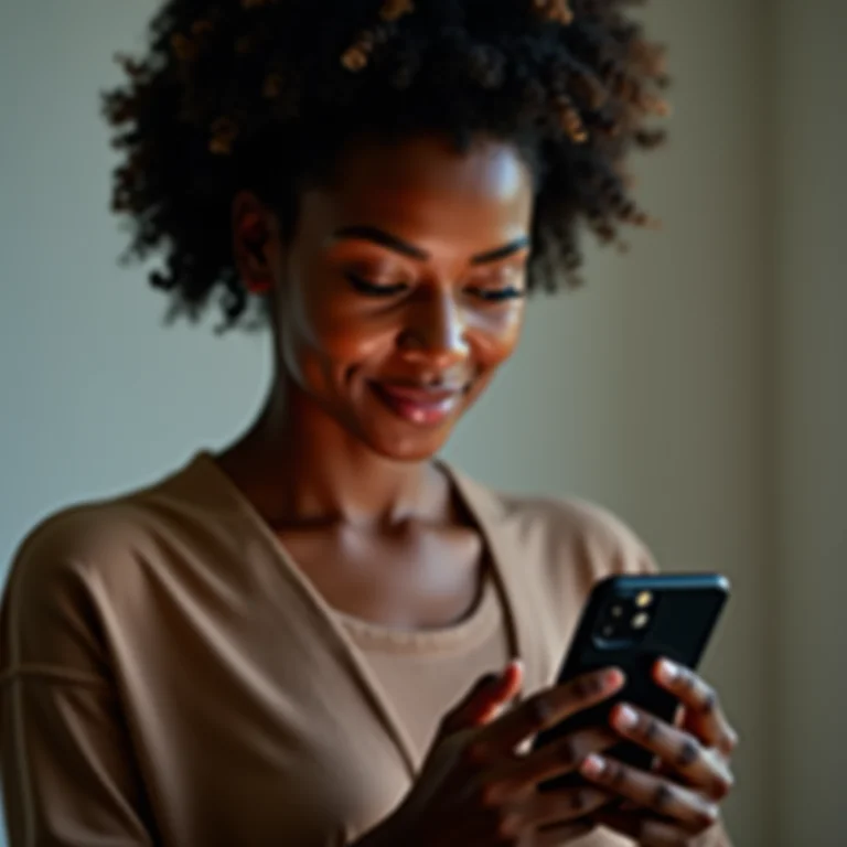 Mulher ajustando as configurações de segurança em seu smartphone