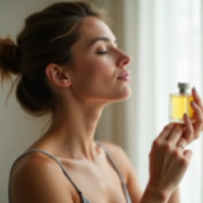 Mulher aplicando perfume nos pontos de pulsação