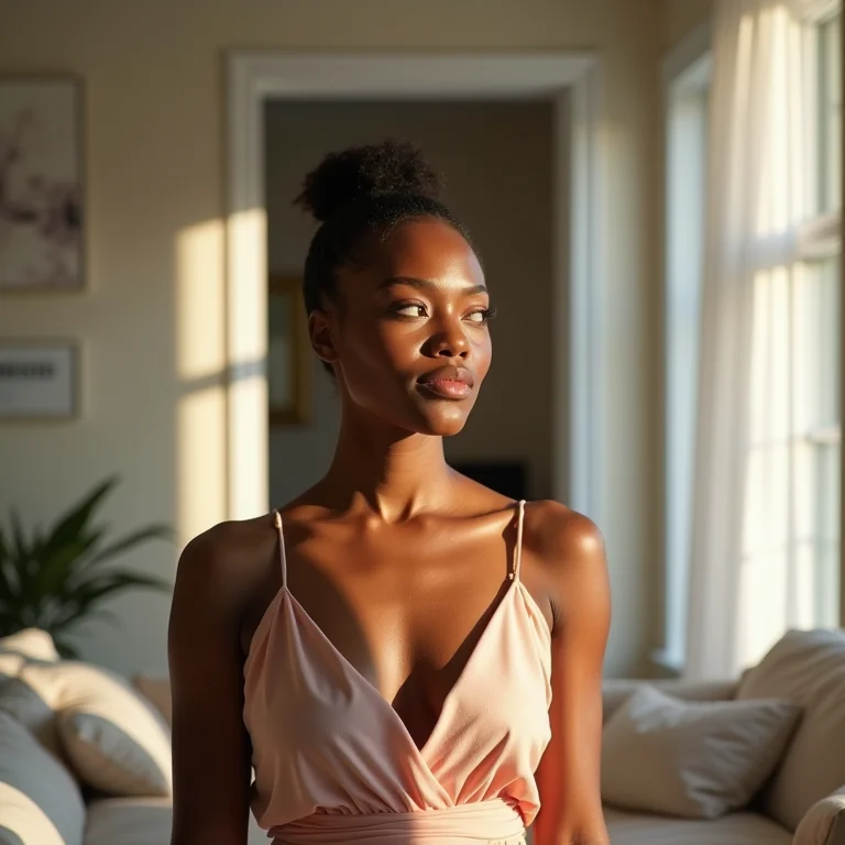 Mulher avaliando sua massa magra com uma balança inteligente