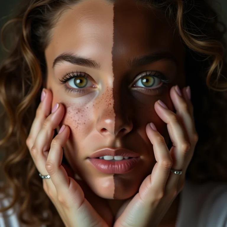 Mulher branca comparando chocolate nobre e fracionado.