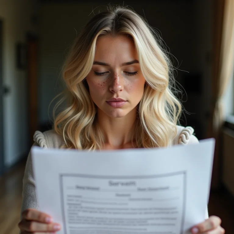 Mulher branca concentrada estudando legislação sobre licitações.