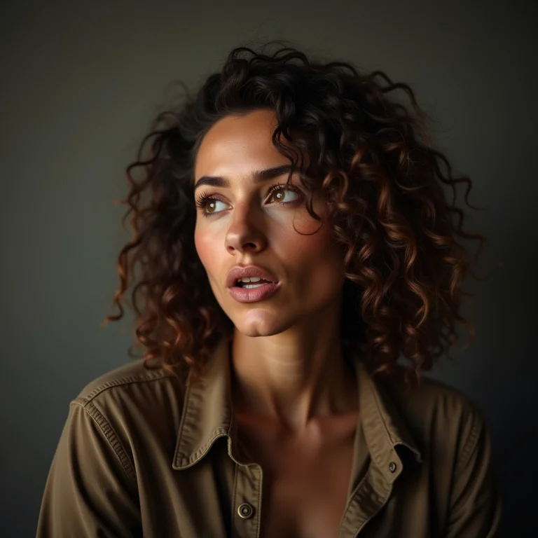 Mulher branca interpretando personagem em teatro de improviso