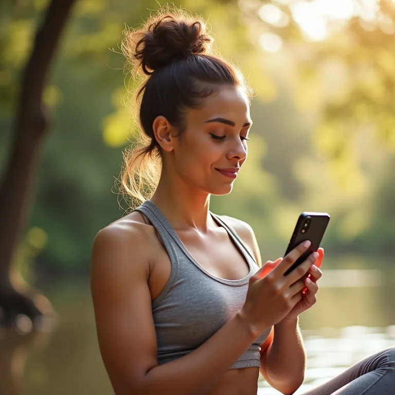 Mulher meditando com o app Glo