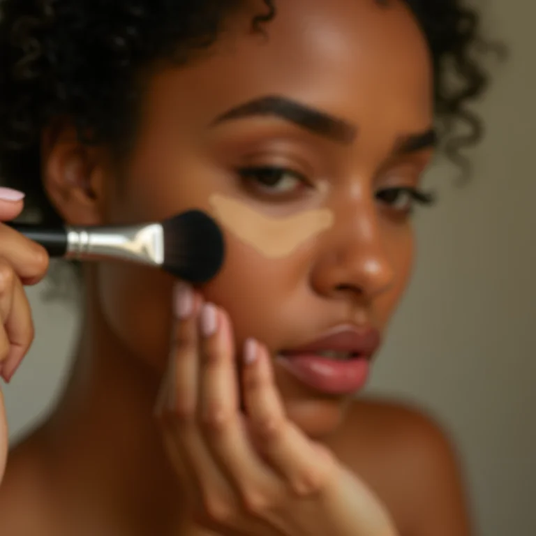 Mulher parda aplicando maquiagem no corpo