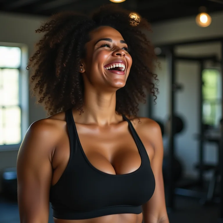 Mulher plus size relaxando após o HIIT