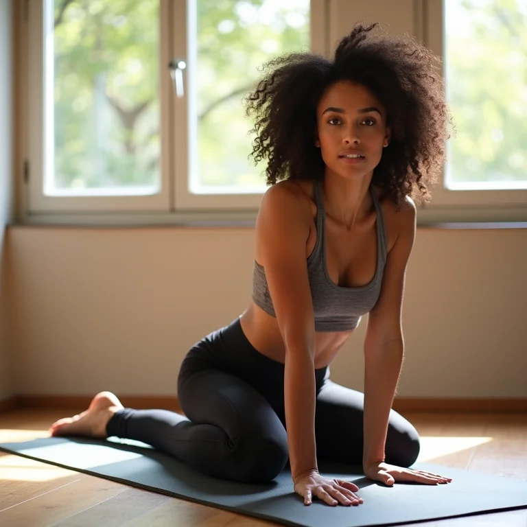 Mulher praticando exercício de Pilates Solo para fortalecer o core
